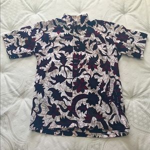 Men’s Short Sleeved Print Casual Cotton Shirt